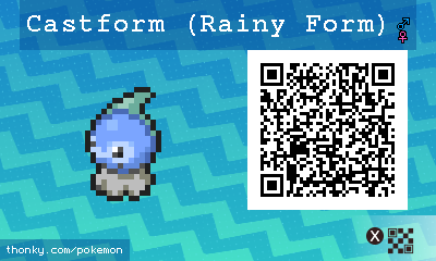 Castform (Rainy Form) QR Code for Pokémon Sun and Moon QR Scanner