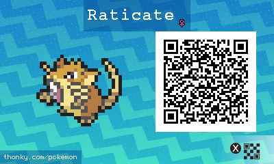 Raticate ♀ QR Code for Pokémon Sun and Moon