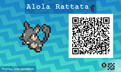Alola Rattata QR Code for Pokémon Sun and Moon QR Scanner