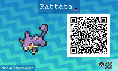 Rattata ♀ QR Code for Pokémon Sun and Moon