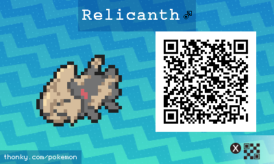 Relicanth ♂ QR Code for Pokémon Sun and Moon QR Scanner