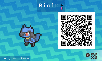 Riolu QR Code for Pokémon Sun and Moon QR Scanner