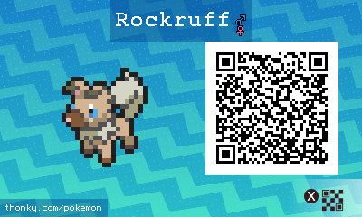 Rockruff QR Code for Pokémon Sun and Moon QR Scanner
