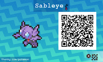 Sableye QR Code for Pokémon Sun and Moon QR Scanner