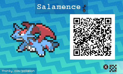 Salamence QR Code for Pokémon Sun and Moon QR Scanner