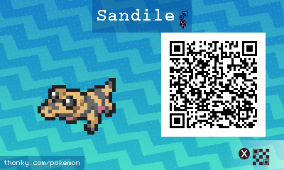 Sandile QR Code for Pokémon Sun and Moon QR Scanner