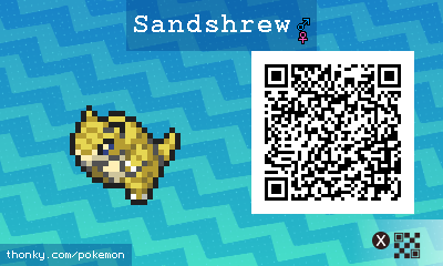 Sandshrew QR Code for Pokémon Sun and Moon QR Scanner