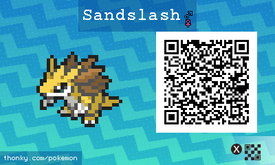 Sandslash QR Code for Pokémon Sun and Moon QR Scanner