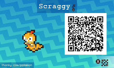 Scraggy QR Code for Pokémon Sun and Moon QR Scanner