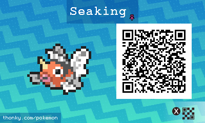 Seaking ♀ QR Code for Pokémon Sun and Moon QR Scanner