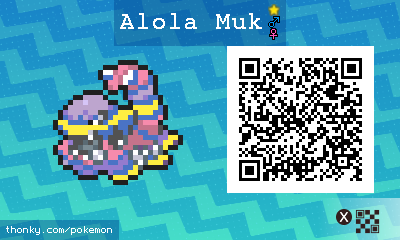 Shiny Alola Muk QR Code for Pokémon Sun and Moon