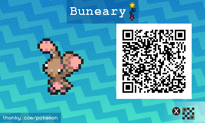 Shiny Buneary QR Code for Pokémon Sun and Moon QR Scanner