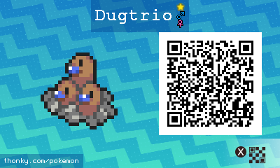 Shiny Dugtrio QR Code for Pokémon Sun and Moon QR Scanner