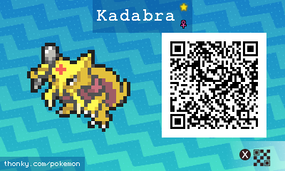 Shiny Kadabra ♀ QR Code for Pokémon Sun and Moon QR Scanner