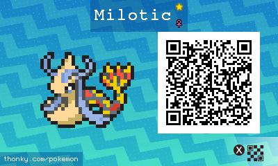 Shiny Milotic ♀ QR Code for Pokémon Sun and Moon QR Scanner