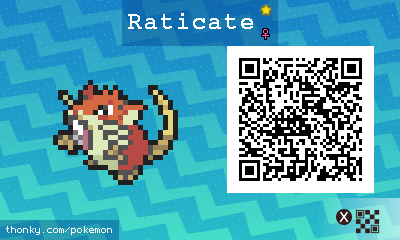 Shiny Raticate ♀ QR Code for Pokémon Sun and Moon QR Scanner