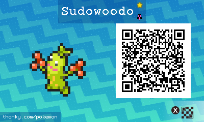 Shiny Sudowoodo ♀ QR Code for Pokémon Sun and Moon QR Scanner