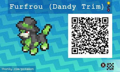 Shiny Furfrou (Dandy Trim) QR Code for Pokémon Sun and Moon QR Scanner