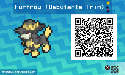 Shiny Furfrou (Debutante Trim) QR Code for Pokémon Sun and Moon QR Scanner
