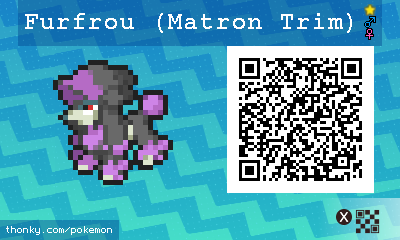 Shiny Furfrou (Matron Trim) QR Code for Pokémon Sun and Moon QR Scanner