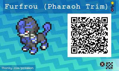 Shiny Furfrou (Pharaoh Trim) QR Code for Pokémon Sun and Moon QR Scanner