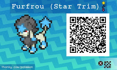 Shiny Furfrou (Star Trim) QR Code for Pokémon Sun and Moon QR Scanner