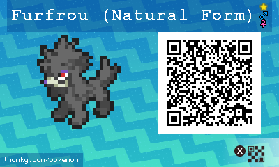 Shiny Furfrou (Natural Form) QR Code for Pokémon Sun and Moon QR Scanner