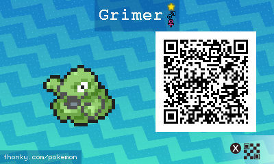 Shiny Grimer QR Code for Pokémon Sun and Moon QR Scanner