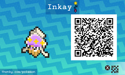 Shiny Inkay QR Code for Pokémon Sun and Moon QR Scanner