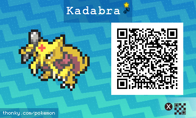 Shiny Kadabra ♂ QR Code for Pokémon Sun and Moon