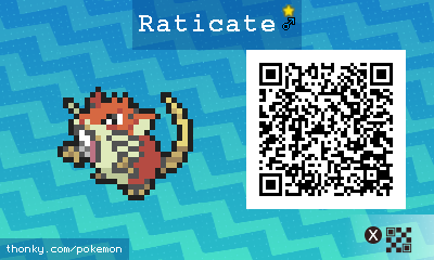 Shiny Raticate ♂ QR Code for Pokémon Sun and Moon