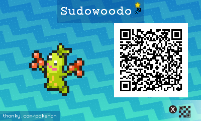 Shiny Sudowoodo ♂ QR Code for Pokémon Sun and Moon QR Scanner