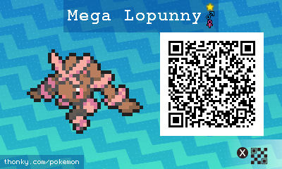 Shiny Mega Lopunny QR Code for Pokémon Sun and Moon QR Scanner