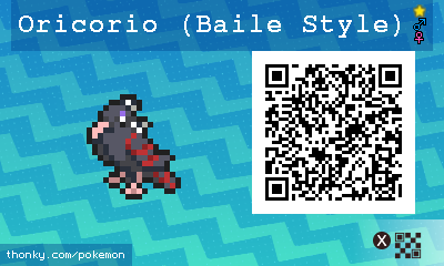 Shiny Oricorio (Baile Style) QR Code for Pokémon Sun and Moon