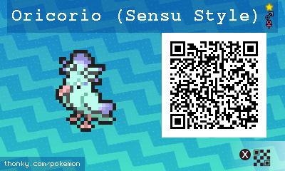 Shiny Oricorio (Sensu Style) QR Code for Pokémon Sun and Moon