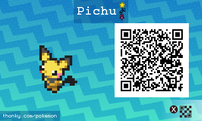 Shiny Pichu QR Code for Pokémon Sun and Moon QR Scanner