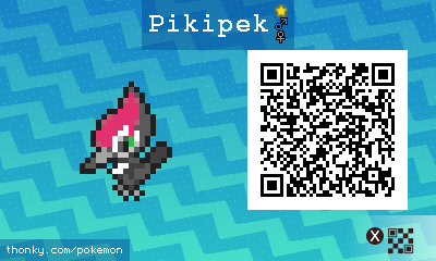 Shiny Pikipek QR Code for Pokémon Sun and Moon QR Scanner