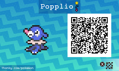 Shiny Popplio QR Code for Pokémon Sun and Moon
