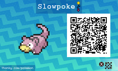 Shiny Slowpoke QR Code for Pokémon Sun and Moon QR Scanner
