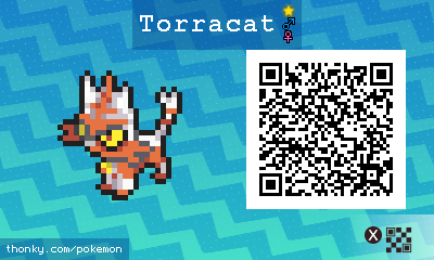 Shiny Torracat QR Code for Pokémon Sun and Moon QR Scanner