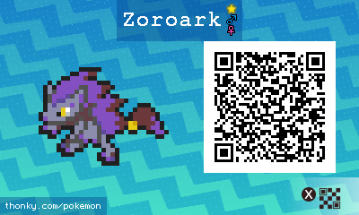 Shiny Zoroark QR Code for Pokémon Sun and Moon QR Scanner