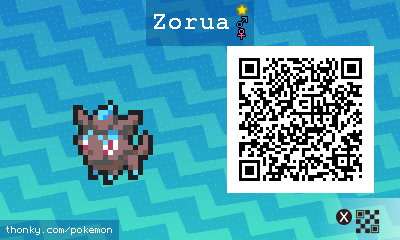 Shiny Zorua QR Code for Pokémon Sun and Moon QR Scanner