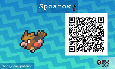 Spearow QR Code for Pokémon Sun and Moon QR Scanner