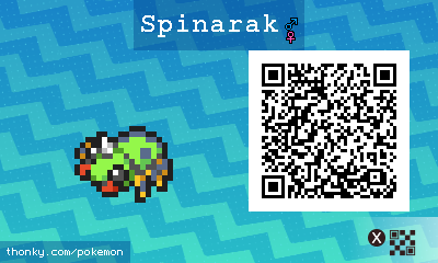 Spinarak QR Code for Pokémon Sun and Moon