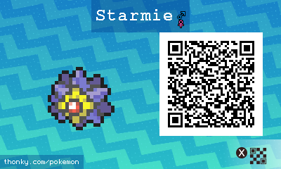 Starmie QR Code for Pokémon Sun and Moon QR Scanner