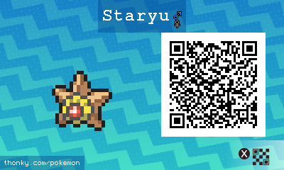Staryu QR Code for Pokémon Sun and Moon QR Scanner