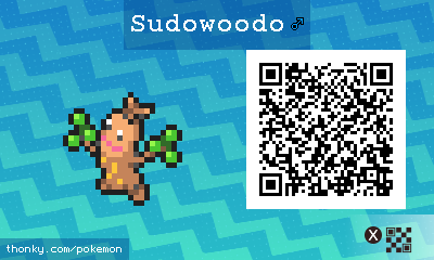 Sudowoodo ♂ QR Code for Pokémon Sun and Moon