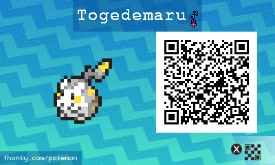 Togedemaru QR Code for Pokémon Sun and Moon QR Scanner