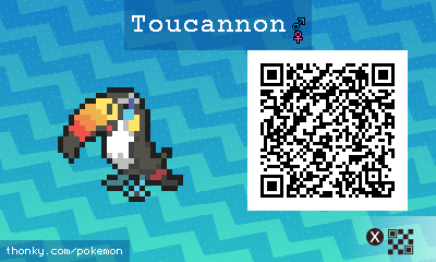 Toucannon QR Code for Pokémon Sun and Moon QR Scanner
