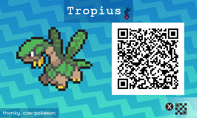 Tropius QR Code for Pokémon Sun and Moon QR Scanner